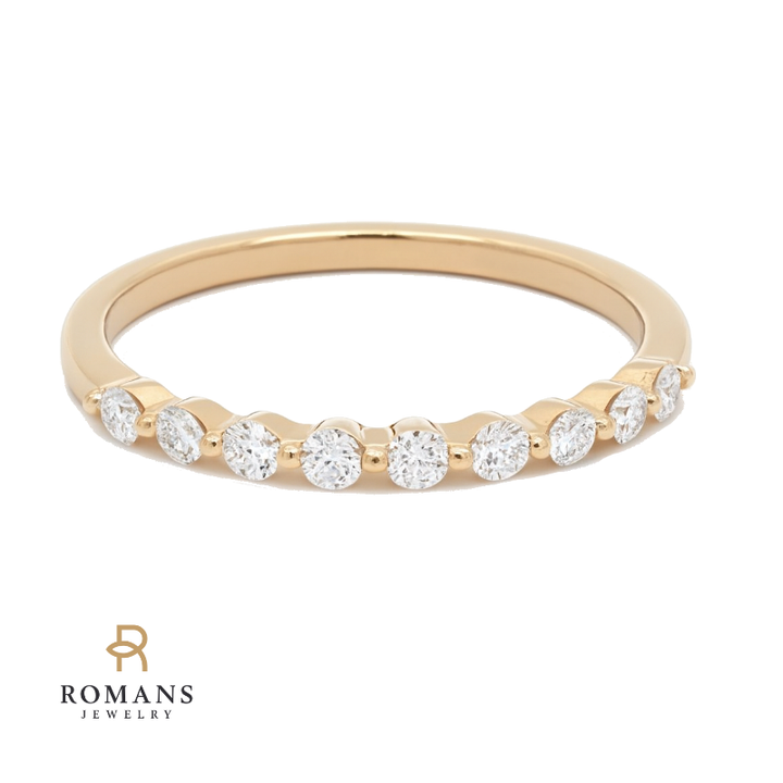 Dainty Diamond Shared Prong Band 14K Yellow Gold .25CTW