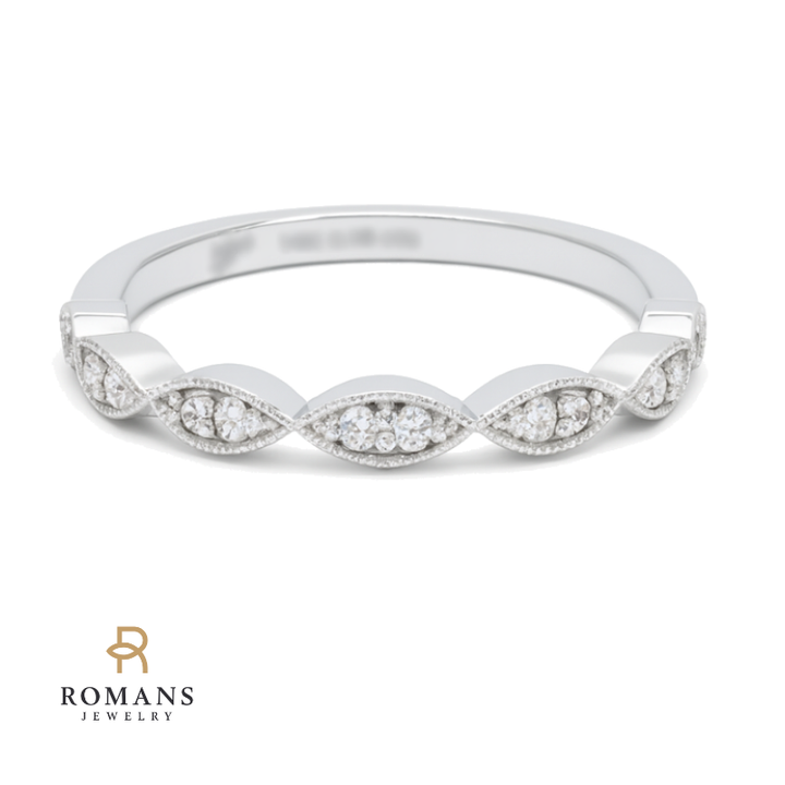 Antique-Inspired Milgrain Diamond Ring Platinum .17CTW
