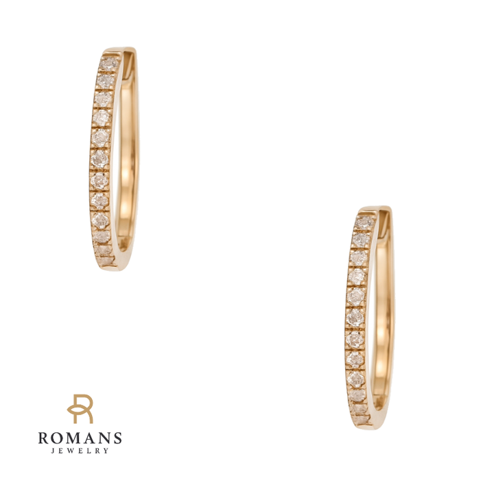 Everyday Diamond Small Hoops 14K Yellow Gold .09CTW