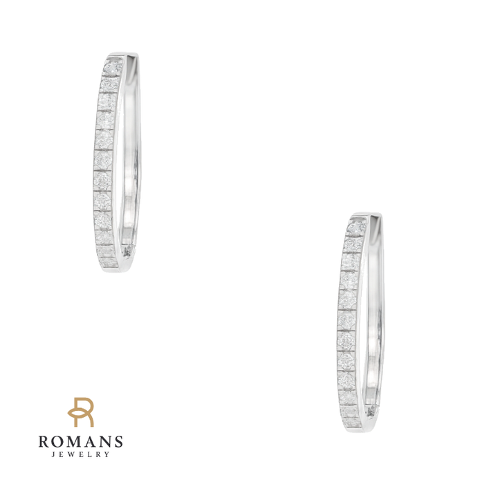 Everyday Diamond Small Hoops 14K White Gold .10CTW