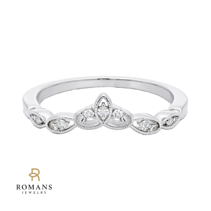 Tiara Diamond Band 14K White Gold .05CTW