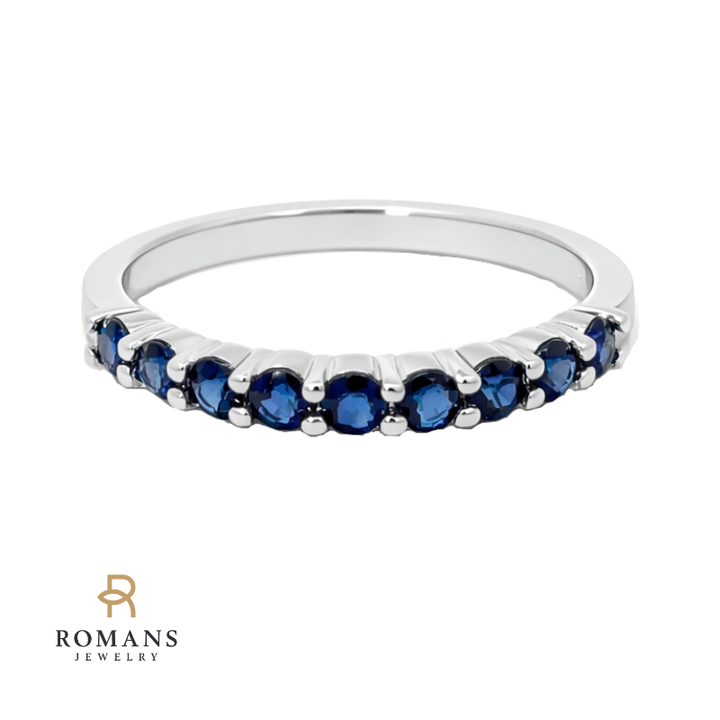 Sapphire Band 14K White Gold .70CTW