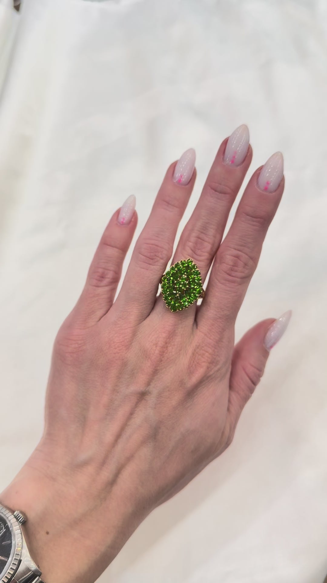 Tsavorite Garnet Pear-Shaped Ring 14K Yellow Gold