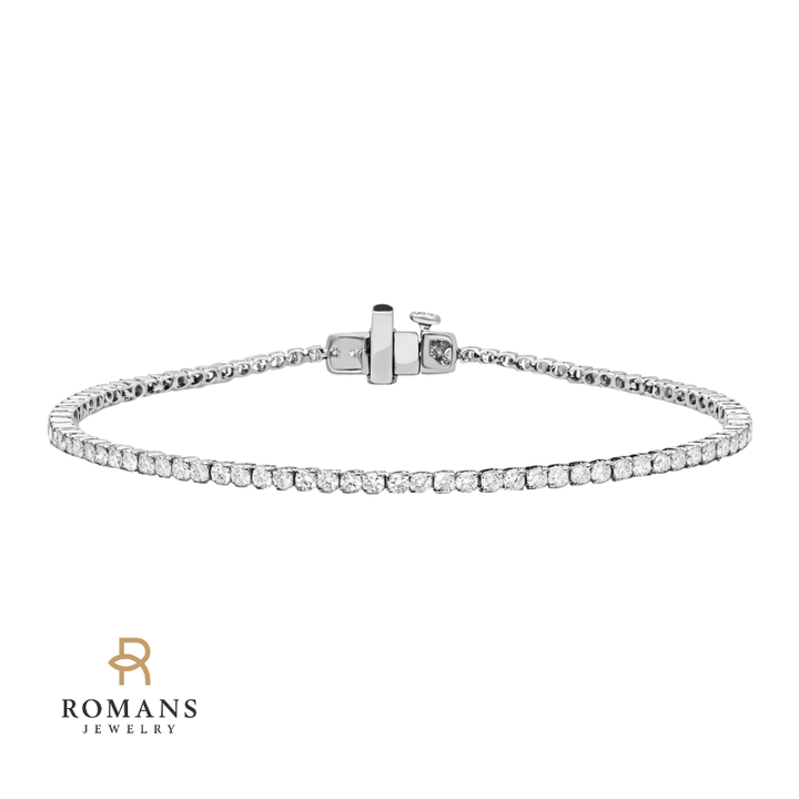 Diamond Tennis Bracelet 14K White Gold 2CTW