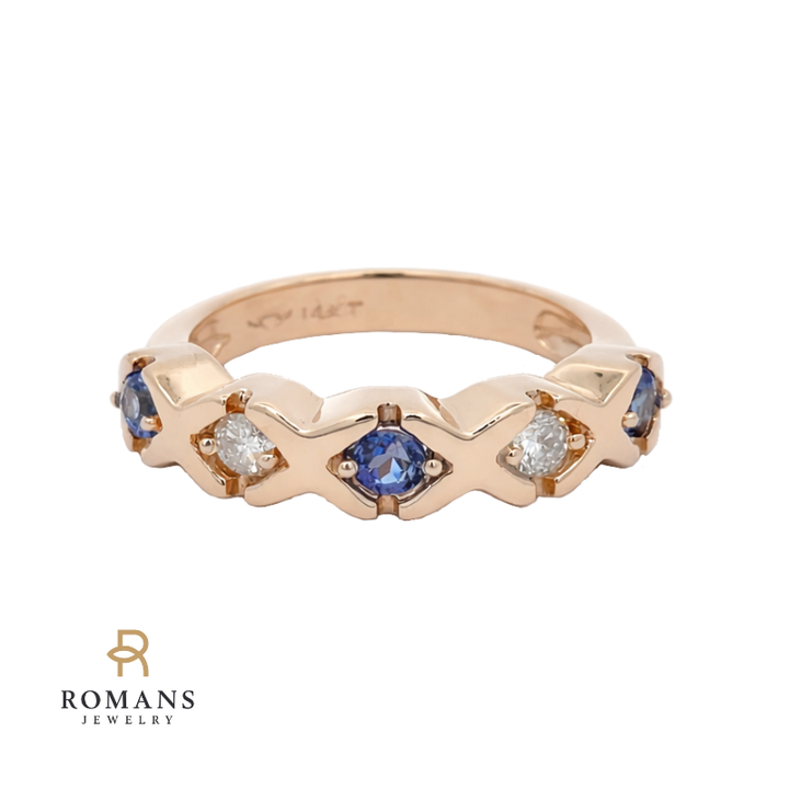 Tanzanite Diamond Band 14K Yellow Gold .27CTW