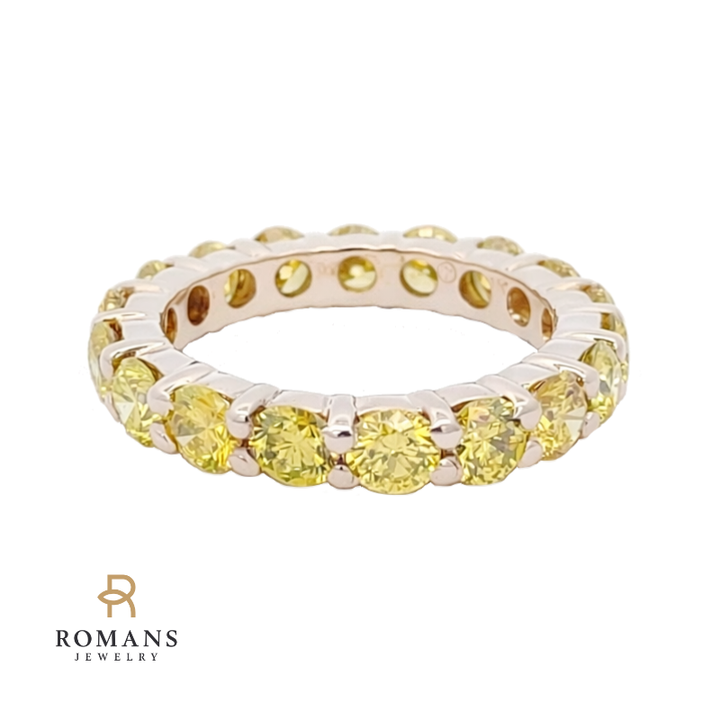 Yellow Diamond Eternity Band 18K Yellow Gold 3.60CTW