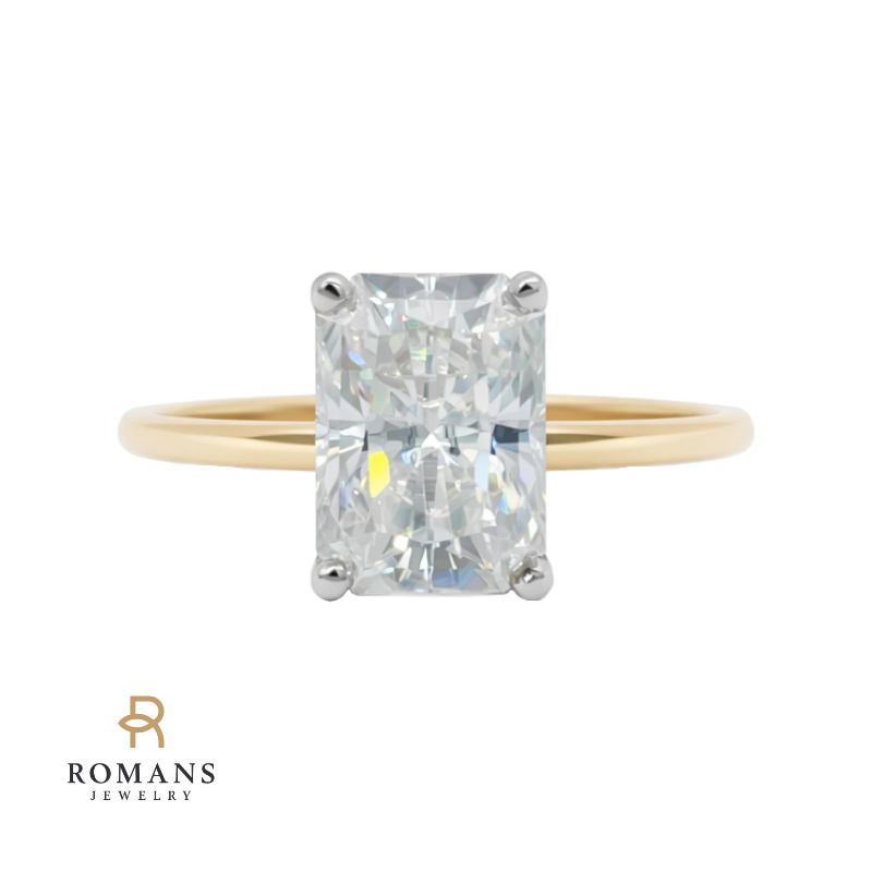 Petite Isleana Radiant Moissanite 14K Two Tone 10x7MM