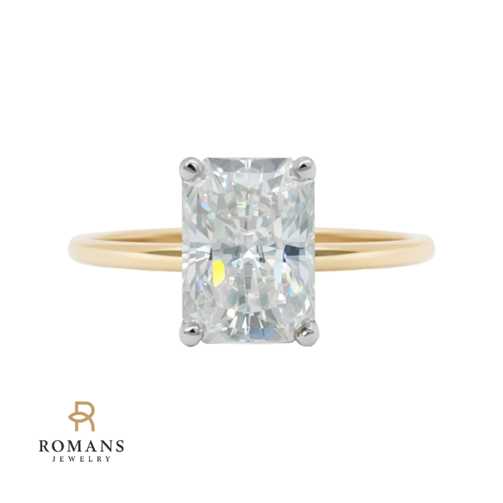 Petite Isleana Radiant Moissanite 14K Two Tone 10x7MM