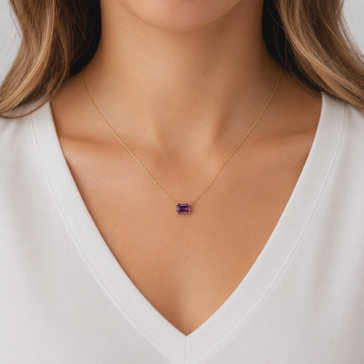 Amethyst Floating Pendant 14K Yellow Gold 1.17CT
