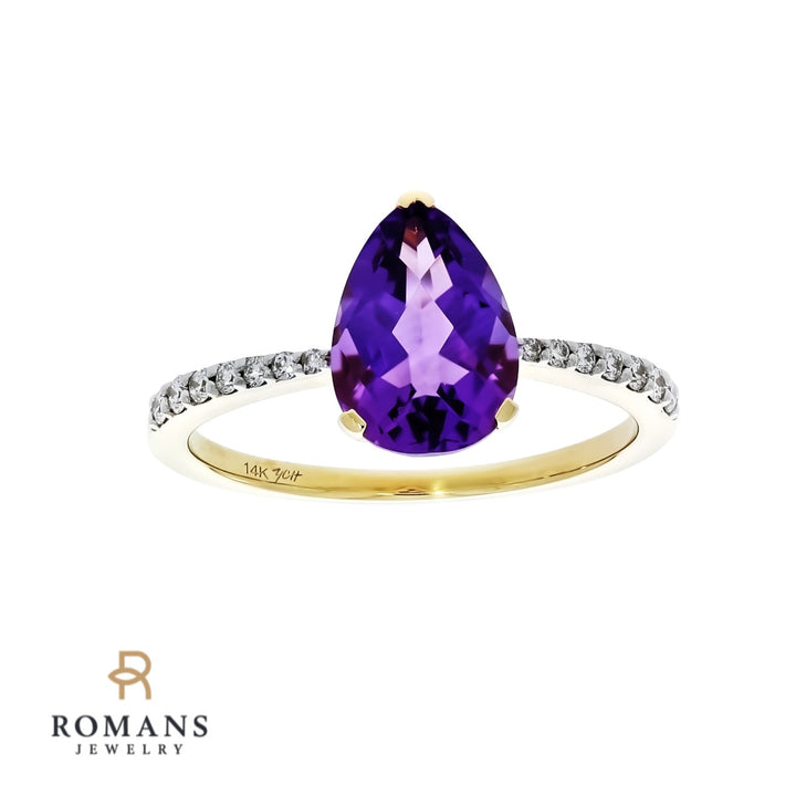 Amethyst Diamond Ring 14K Two Tone 2.31 CTW