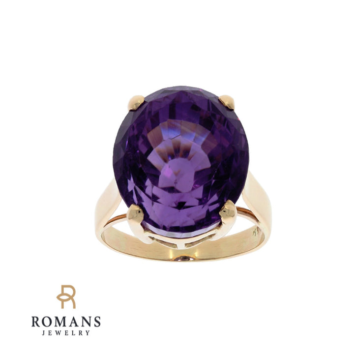 Amethyst Ring 14K Yellow Gold 11.64CT