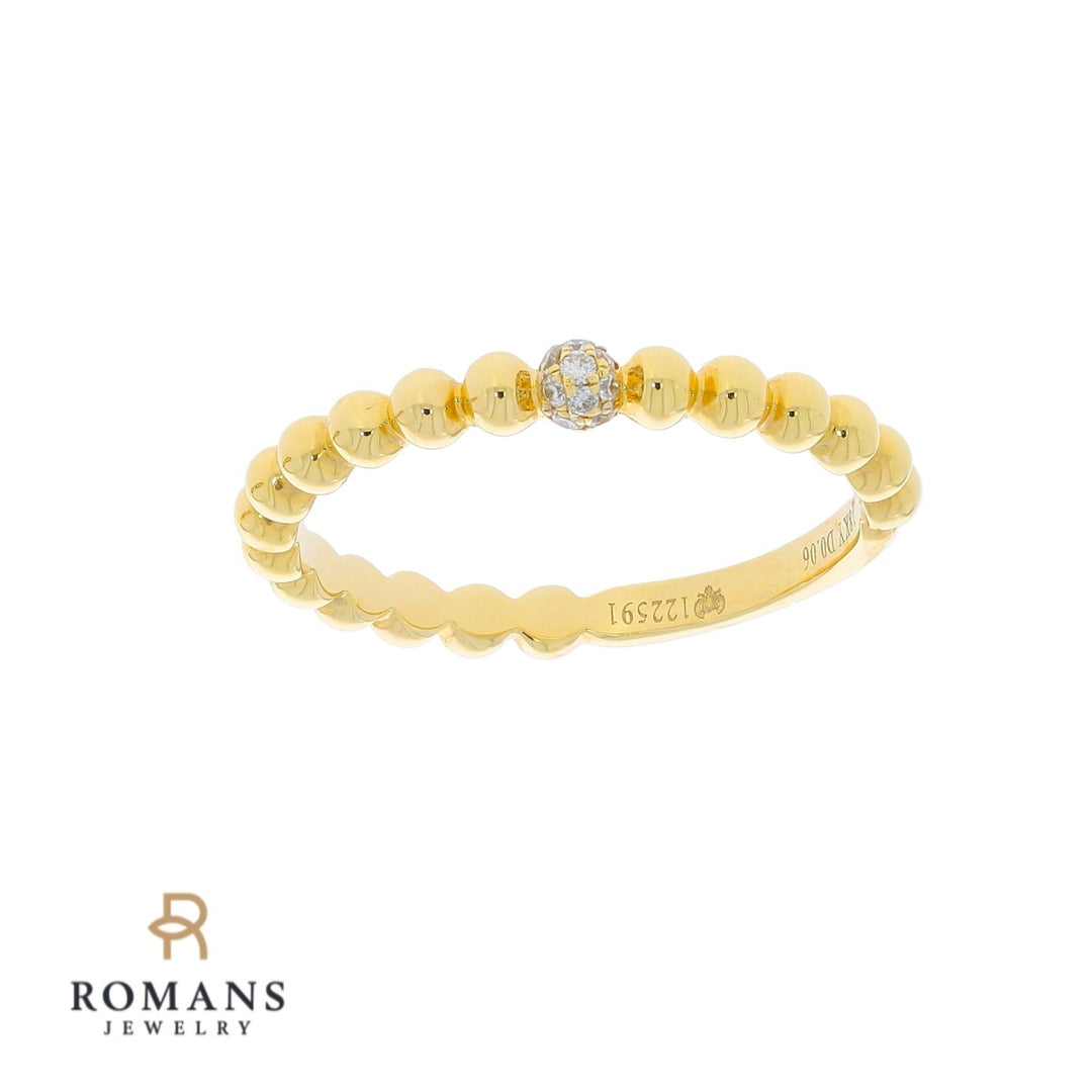 Bead Diamond Band 18K Yellow Gold .06CTW