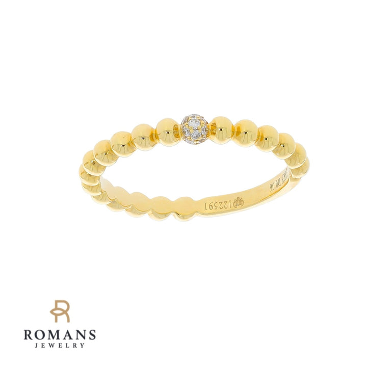 Bead Diamond Band 18K Yellow Gold .06CTW