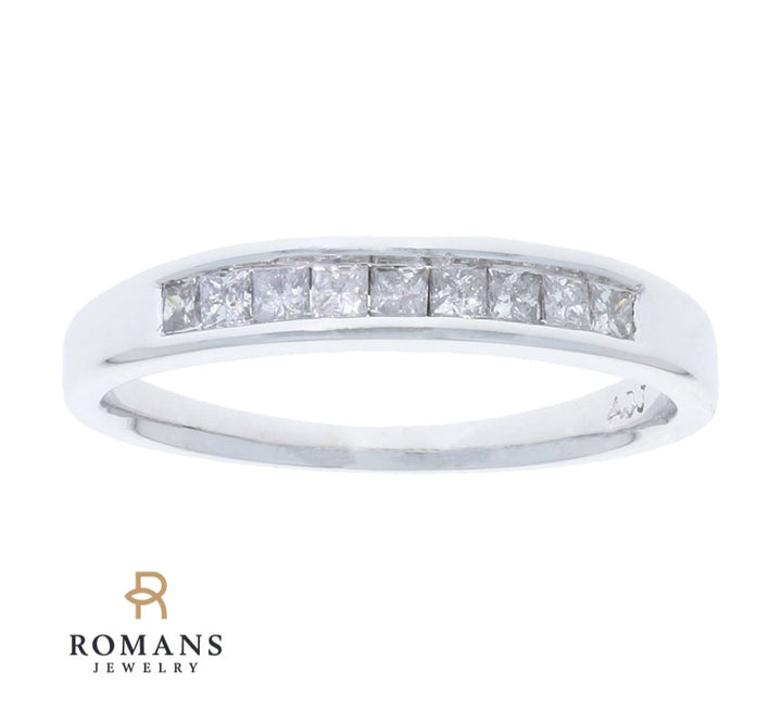 Channel Set Diamond Band 14K White Gold .20CTW
