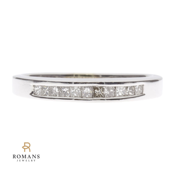Channel Set Princess Diamond Band 14K White Gold .25CTW