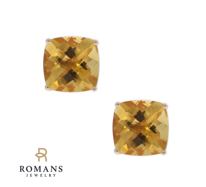 Citrine Studs 14K Rose Gold 5.44CTW