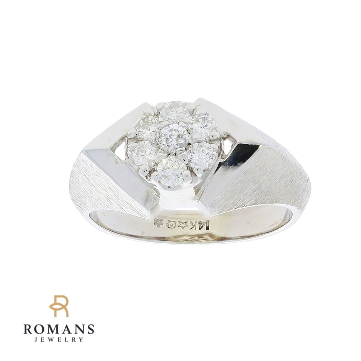Cluster Diamond Ring 14K White Gold .50 CTW