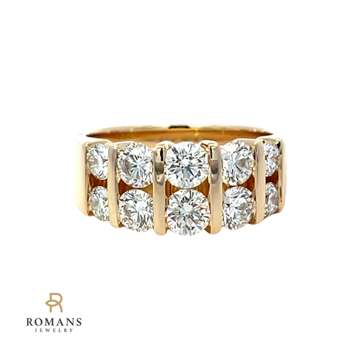 Cluster Diamond Ring 14K Yellow Gold 1.92CTW