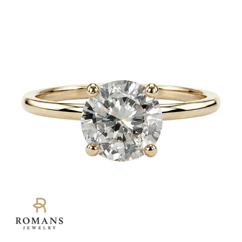 Covenant Hidden Halo 1CT Round Natural Diamond 14K Yellow Gold