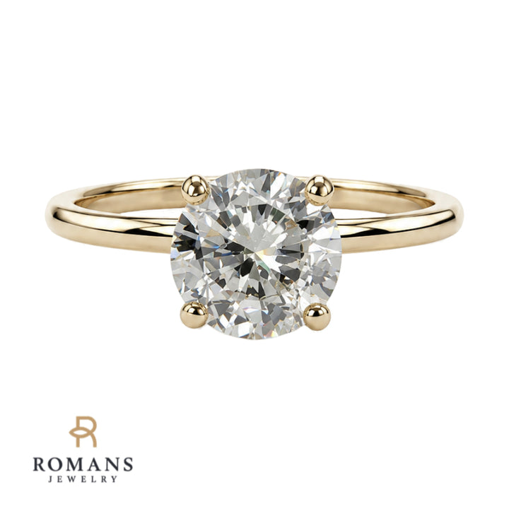 Covenant Hidden Halo 1CT Round Natural Diamond 14K Yellow Gold