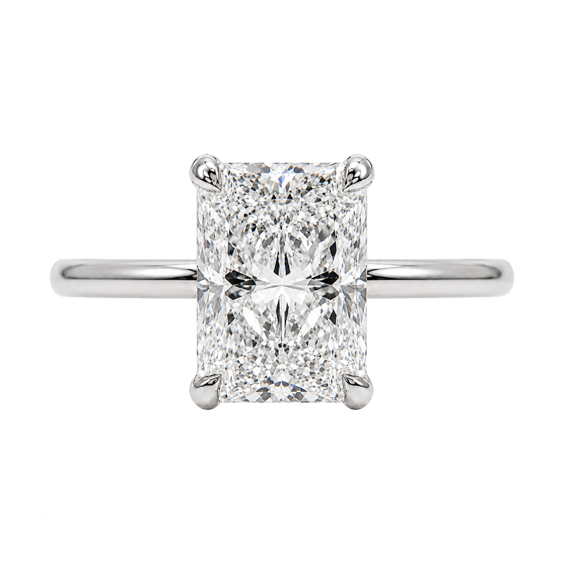 Covenant Hidden Halo 2.56CT Radiant Lab Grown Diamond 14K White Gold