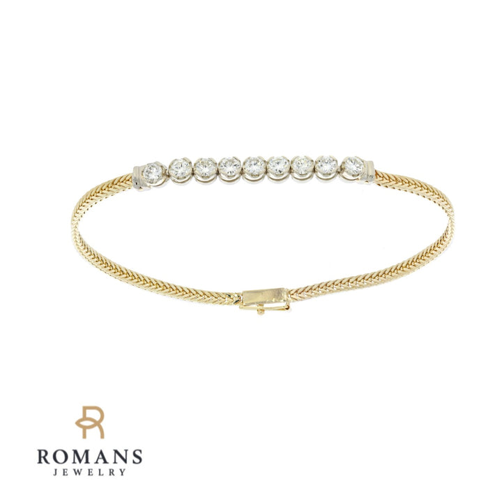 Diamond Bracelet 14K Two Tone 1CTW