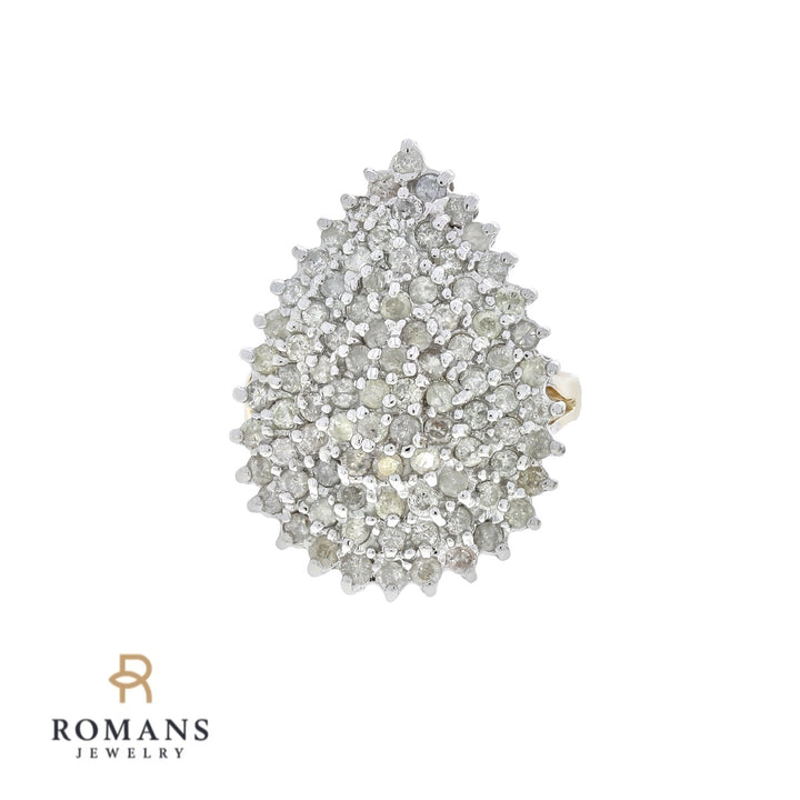 Diamond Cluster Ring 14K Two Tone 1 CTW