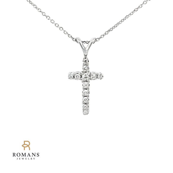 Diamond Cross 14K White Gold .20CT