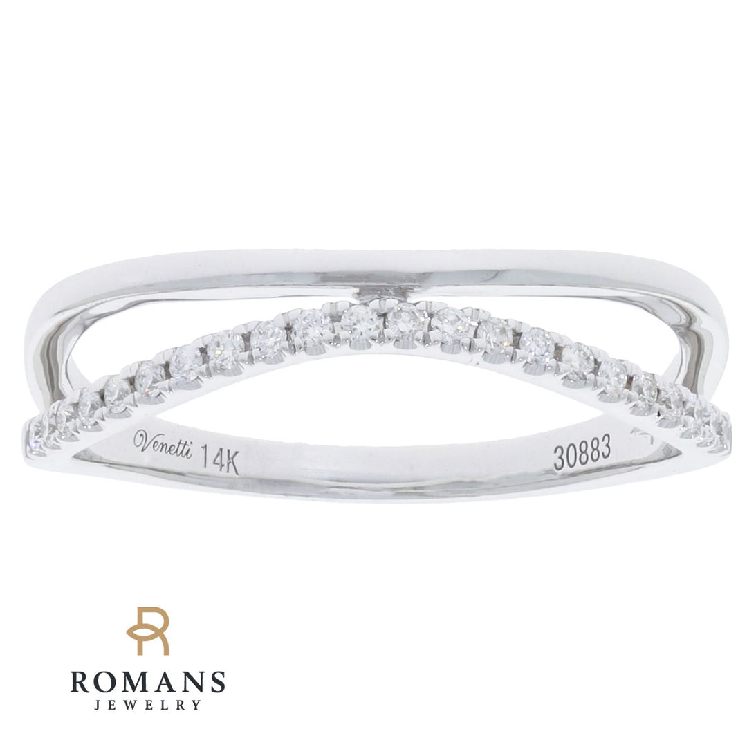 Diamond Curve Band 14K White Gold .15 CTW