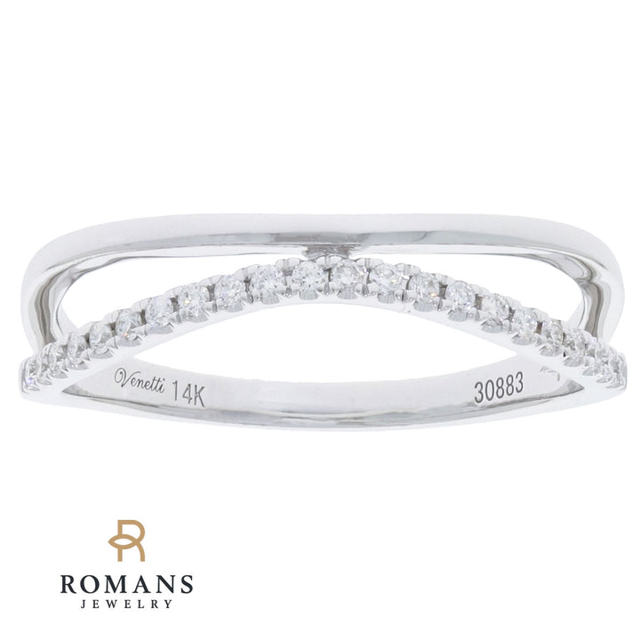 Diamond Curve Band 14K White Gold .15 CTW