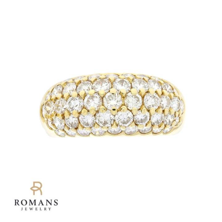 Diamond Dome Cluster Band 18K Yellow Gold 2 CTW