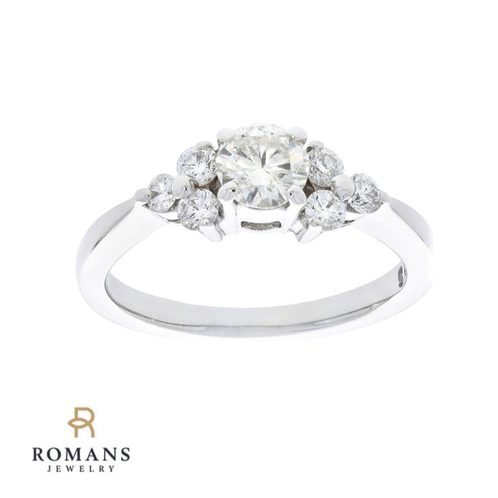 Diamond Engagement Ring 14K White Gold .48 CT