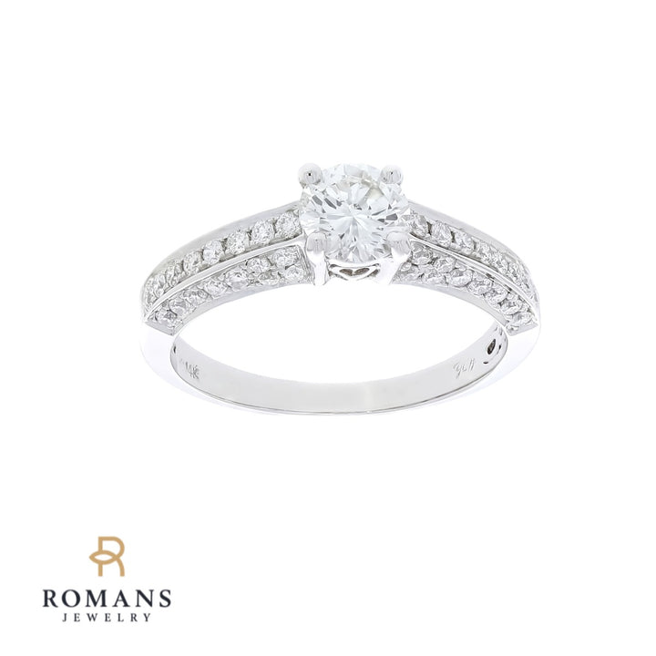 Diamond Engagement Ring 14K White Gold .70 CT