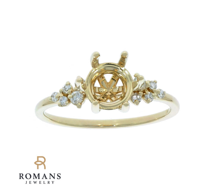 Diamond Engagement Ring Setting 14K Yellow Gold
