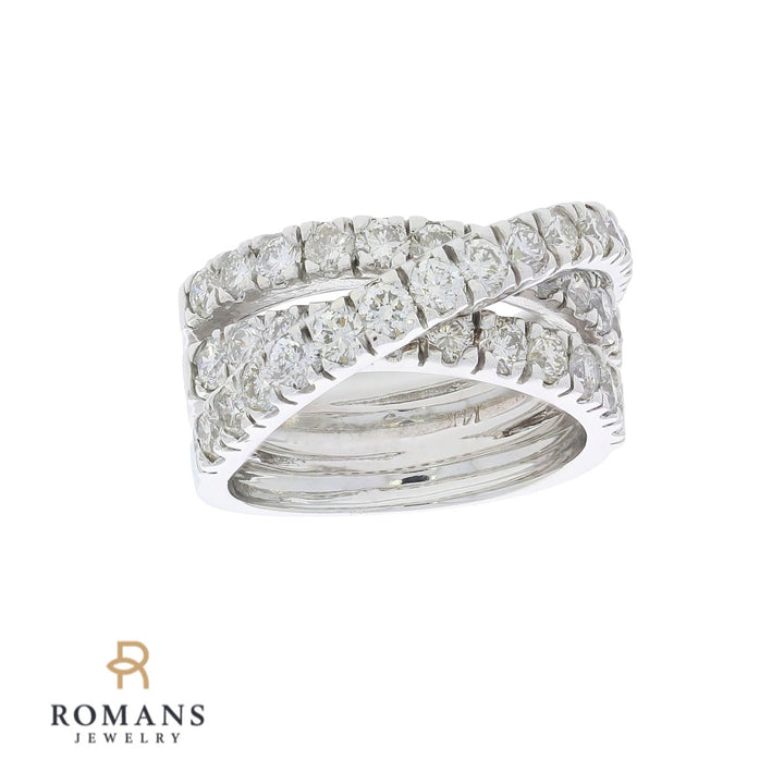 Diamond Entwined Ring 14K White Gold 1.80 CTW