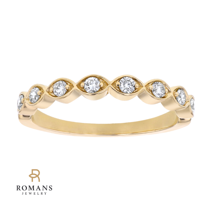 Diamond Marquise Style Band 14K Yellow Gold .26CTW