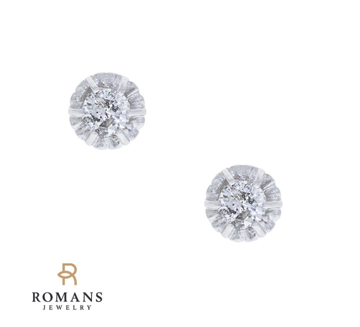 Diamond Stud Earrings 14K White Gold .82CTW