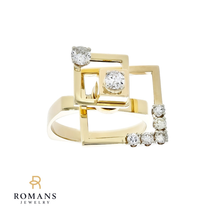 Diamond Swinger Fidget Ring 14K Yellow Gold .56 CTW