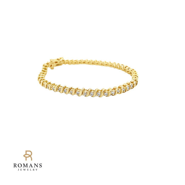 Diamond Tennis Bracelet 14K Yellow Gold .50CT