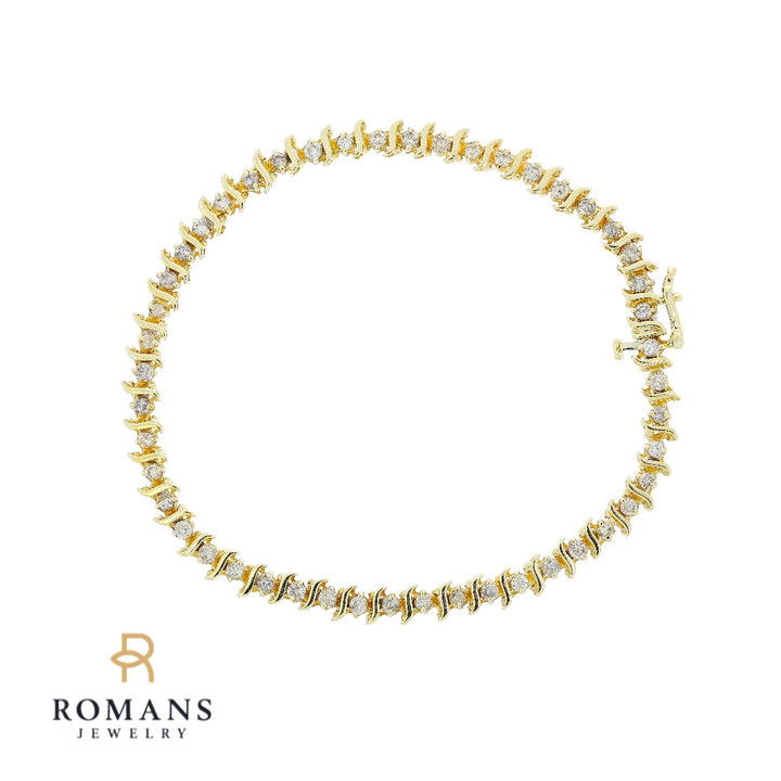 Diamond Tennis Bracelet 14K Yellow Gold 1.90CTW
