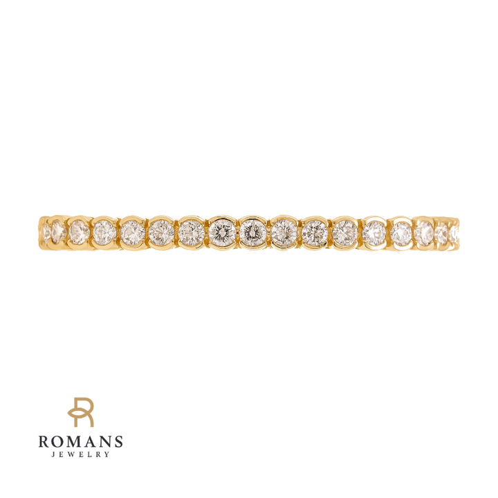 Natural Diamond Tennis Bracelet 10.92CTW 14K Yellow Gold