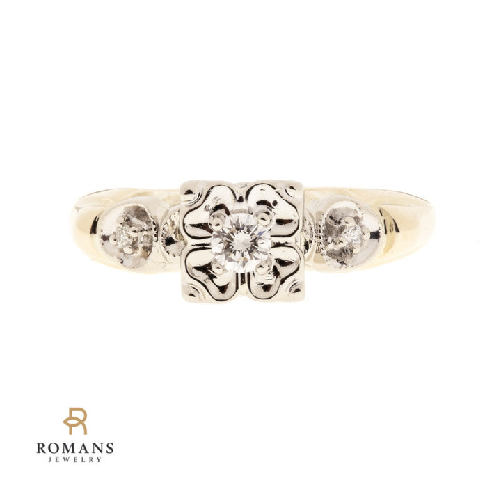 Diamond Vintage 1950's Ring 14K Two Tone .10CT
