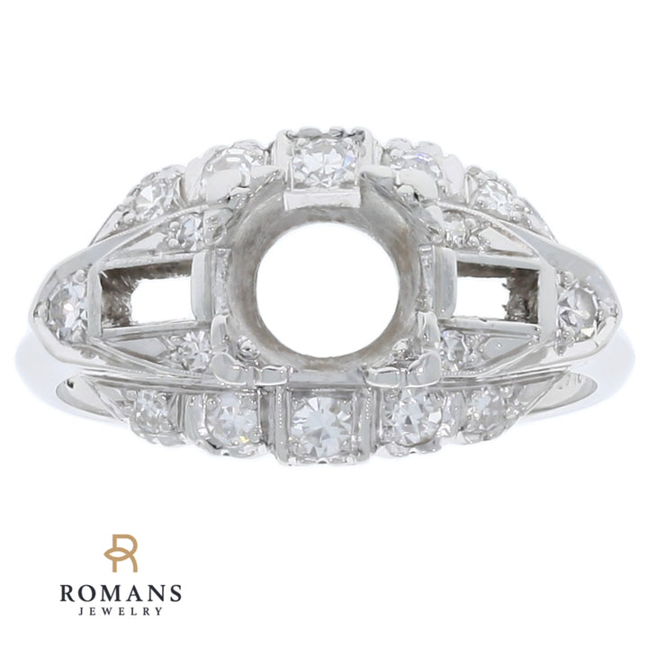 Diamond Vintage Ring Setting Platinum .44 CTW