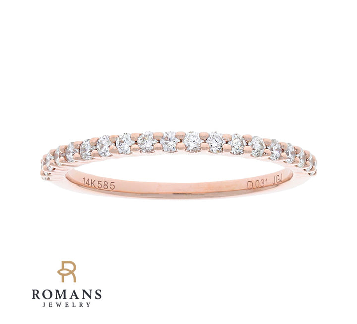 Diamond Wedding Band 14K Rose Gold .19 CTW