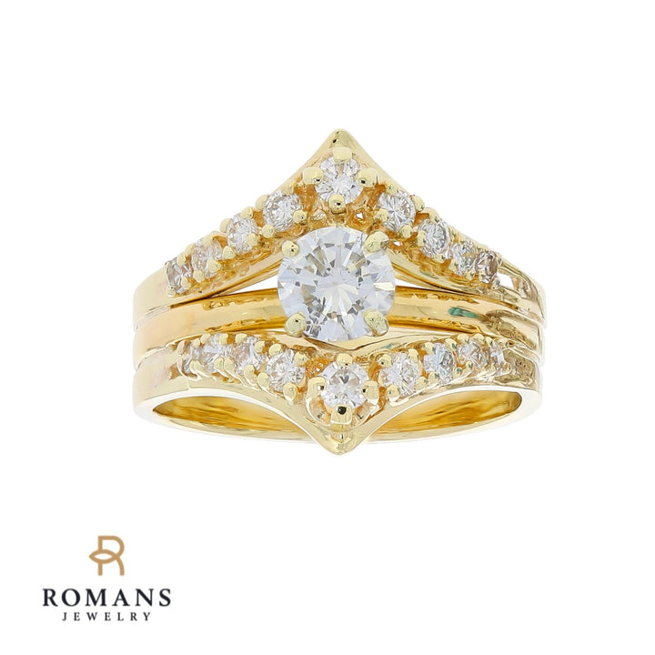 Diamond Wedding Ring Set 14K Yellow Gold 1.19CT