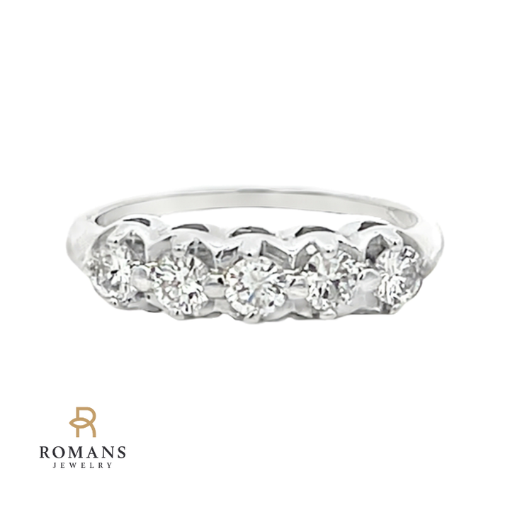 Vintage Diamond Band 14K White Gold .45CTW
