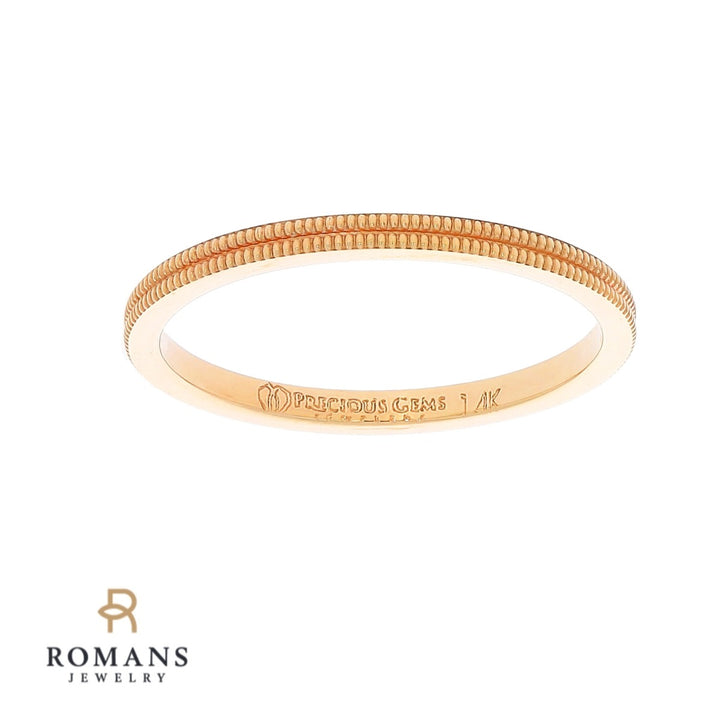Double Milgrain Band 14K Rose Gold