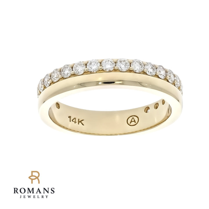 Double Row Diamond Band 14K Yellow Gold .72CTW