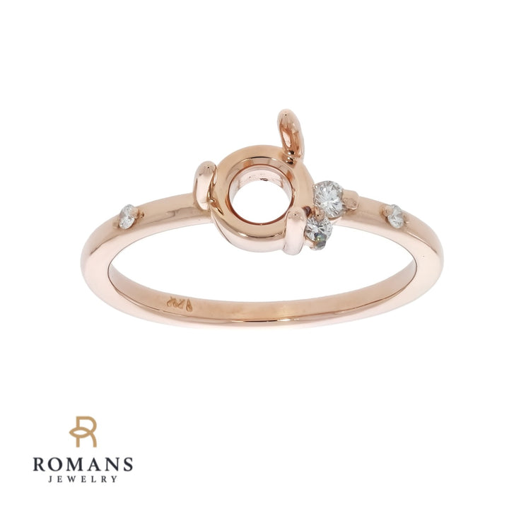 Engagement Diamond Setting 14K Rose Gold .06 CTW