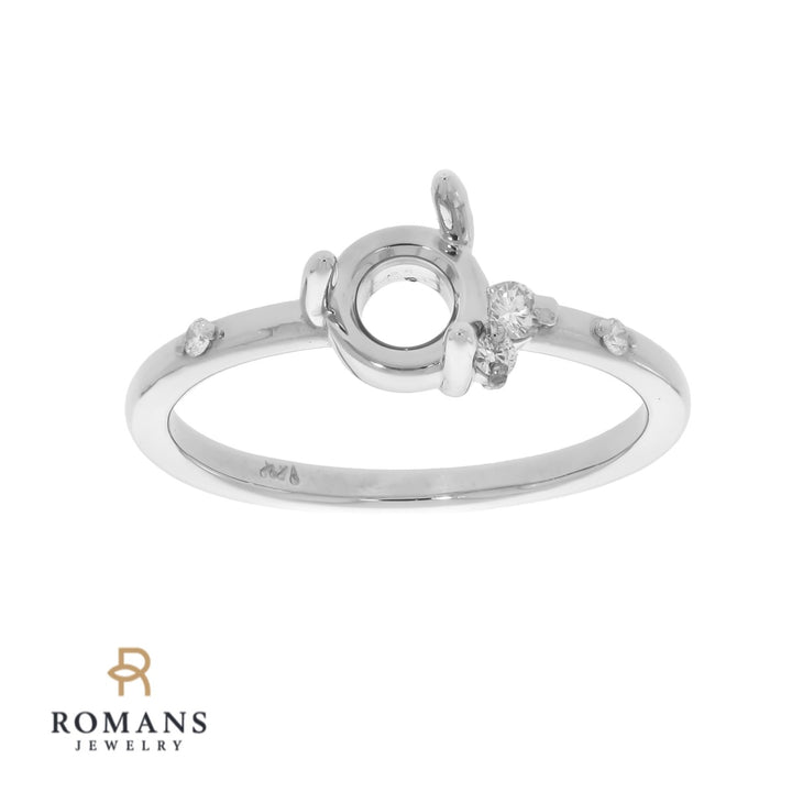 Engagement Diamond Setting 14K White Gold .06 CTW